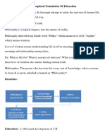 MED 101 A Philosophical Foundation of Education