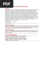 Viscosity Definitions