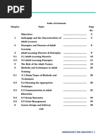 The Andragogy of Learning Including Principles of Trainers Methodology I 1