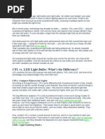 Incadecent Vs CFL Vs LED Lighting Options