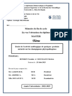 Etude de L'activité Antifongique de Quelques Produits Naturels Sur Les Champignons Phytopathogènes