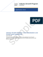 Industry Growth Program Commercialisation and Growth Sample Application PDF