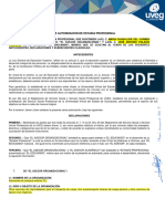 Estadía Carta de Autorización