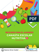 Recetario para El Almuerzo: Canasta Escolar Nutritiva