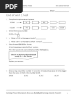 Prim Maths 6 2ed TR Unit 1 Test