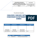 Procedimiento Canalización Cableado Conexionado Instalación de Instrumentación y Bombas - B