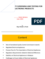 Safety Screening For Imported Electric and Electronic Equipments in Somaliland