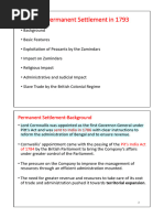 Topic 5 The Permanent Settlement