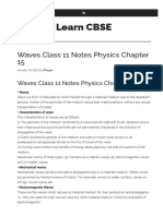 WWW Learncbse in Waves Cbse Notes Class 11 Physics