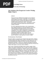 The Problem of The Exegesis in Creative Writing Higher Degrees