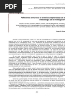 Reflexiones en Torno A La Enseñanza-Aprendizaje de La Metodología de La Investigación