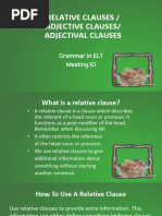 Meeting 10 Relative Clause Summary