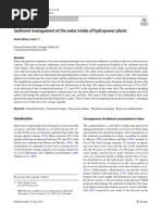 Sediment Management at The Water Intake of Hydropower Plants