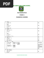 MATHEMATICS Form 3 Marking Scheme - 050300