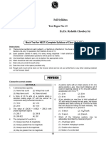 Full Syllabus Test Paper No-15 - Dr. Rishabh Sir - Anil