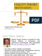 Adam's Equity Theory of Motivation