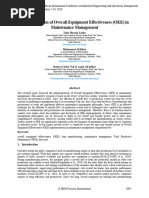 Implementation of Overall Equipment Effectiveness (OEE) in Maintenance Management