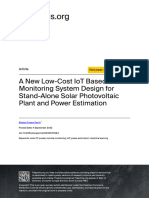 A New Low-Cost Iot Based Monitoring System Design For Stand-Alone Solar Photovoltaic Plant and Power Estimation