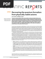 Recovering The Quantum Formalism From Physically Realist Axioms