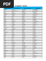 Tamaño Oficio - Regular and Irregular Verbs - Imprimir