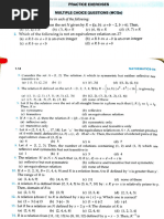 Class 12th Mathematics Holiday Homework (Based On CHP 1,3,4)