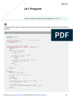 Bisection Method C Program