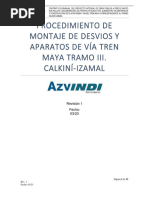 Procedimiento Montaje de Desvios y Aparatos de Via Tren Maya Tramo III