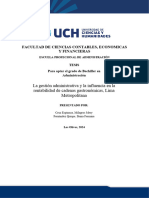 La Gestión Administrativa y La Influencia en La Rentabilidad de Cadenas Gastronómicas, Lima Metropolitana