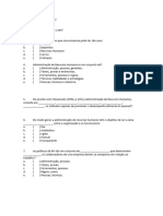 Questionário Revisão RH - Avaliação 1º Trim