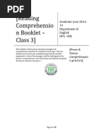 Class 3 Reading Comprehension Booklet