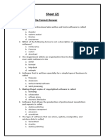 Sheet (2) : (A) Choose The Correct Answer