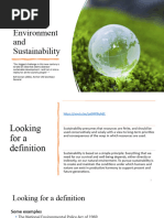 Environment and Sustainability Class I