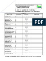 Check List de Carro de Urgência - 23 de Março 2022