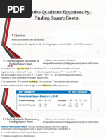 4.5 Solve Quadratic Equations by Finding Square Roots