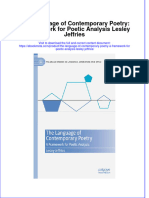 Full Ebook of The Language of Contemporary Poetry A Framework For Poetic Analysis Lesley Jeffries Online PDF All Chapter