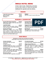 NERRIGA HOTEL MENU Updated February 202394