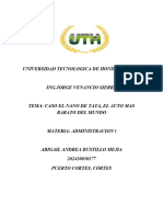 UNIVERSIDAD TECNOLOGICA DE HONDURAS Caso 5 ADMINISTRACION