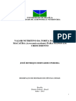 Valor Nutritivo Da Torta Da Polpa de MACAÚBA (Acrocomia Aculeata) PARA SUÍNOS EM Crescimento