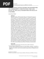 Transitional Justice Within The Framework of A Permanent Constitution: The Case Study of The Legal Framework For Peace in Colombia