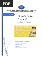 Filosofia de La Educacion Analisis de Lectura Primera y Segunda Republica ...