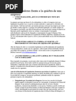 Los Trabajadores Frente A Quiebra de Empresa