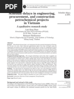 Schedule Delays in Engineering, Procurement, and Construction Petrochemical Projects in Vietnam A Qualitative Research Study