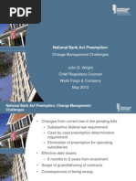 National Bank Act Preemption:: Change Management Challenges