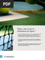 Court For Arbitration in Sports