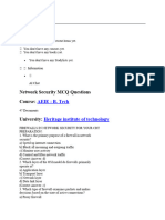 Network Security MCQ Questions Course:: AEIE: B. Tech