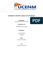 Universidad Cristiana Evangelica Nuevo Milenio: Introducción Al Estudio Del Derecho