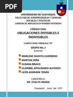 Obligaciones Divisibles e Indivisibles - Grupo No. 7