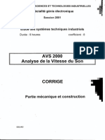 2001 AVS 2000 Analyse Vitesse Son Beton Corrige Mecanique