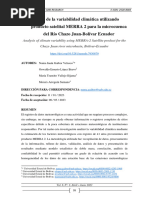 Análisis de La Variabilidad Climática Utilizando Producto Satelital MERRA 2 para La Microcuenca Del Río Chazo Juan-Bolívar Ecuador