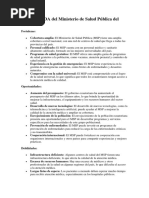 Análisis FODA Del Ministerio de Salud Pública Del Ecuador